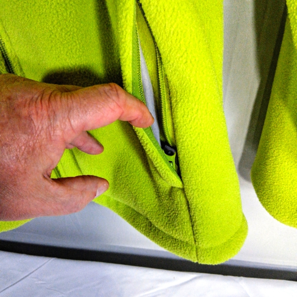 Womens Lands End 10-12 Fleece Chartreuse/Lime Green Jacket Like New - Picture 11 of 12